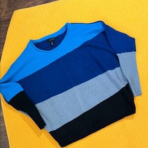 Halston Heritage Women's Color Block Sweater - Blue, Gray, Black